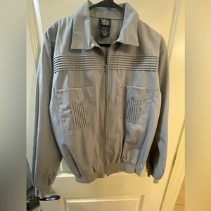 Men’s‎ John Blair Small Gray Long sleeve zipped Guayabera shirt or light jacket